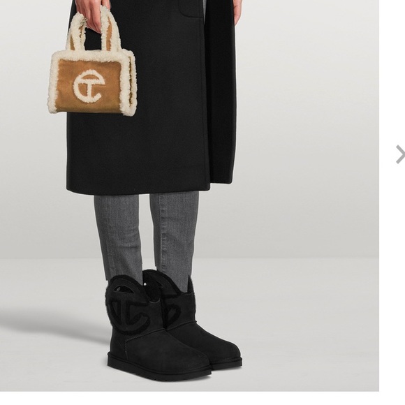 UGG x Telfar Logo Mini Sheepskin Boots - Picture 1 of 7